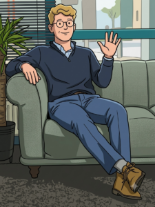 Cartoonillustratie van Miguel Ladang van MLL Boekhouding